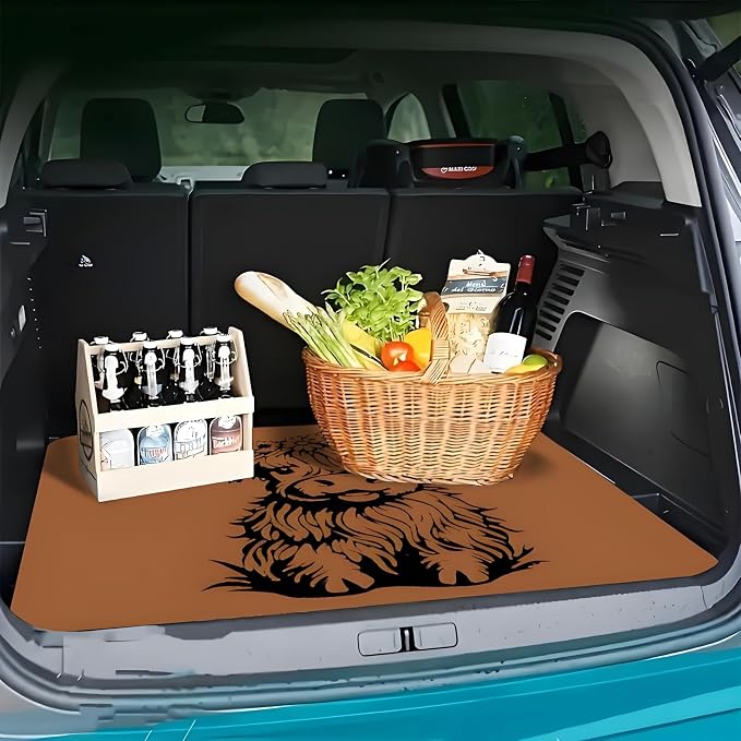 Universal Car Trunk Mat 29" x 39", Brown Highland Cattle All Weather Trunk Protection Cargo Liner, Durable Cargo Mat Rear Trunk Liner, Stylish Vehicle Interior Accessories Suitable for Most Car Models - Image 7