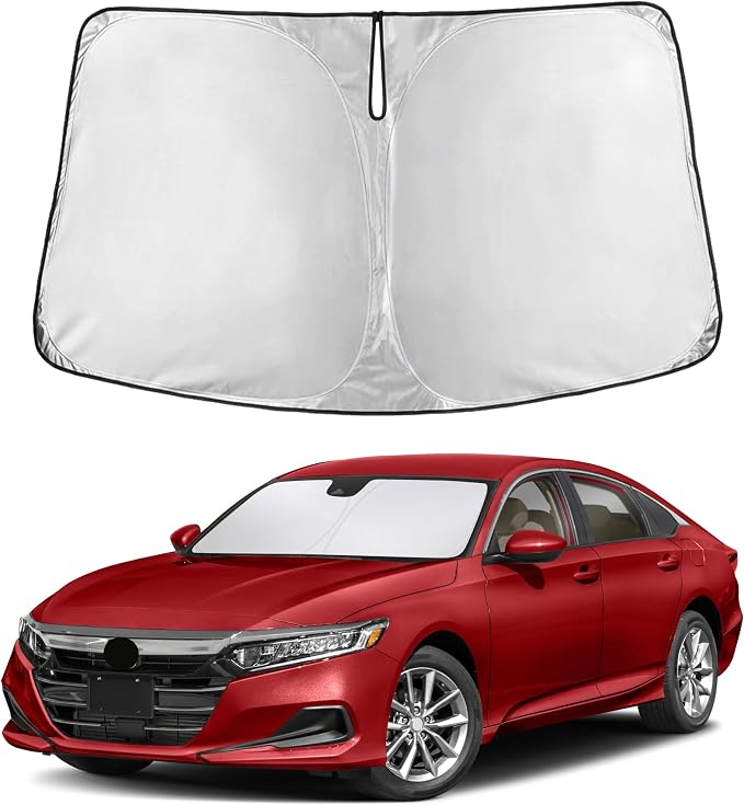 EcoNour Windshield Sunshade Compatible for Honda Accord 2018-2020 2021 2022 | LE, SE, SE Nightshade, XLE, XSE, TRD, Sun Visor for Front Windshield Sunshade Cover, UV Blocker & Protector, Car Accessories by EcoNour