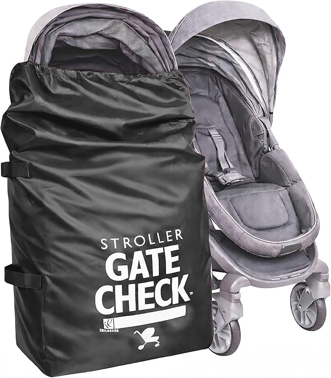 J.L. Childress Gate Check Travel Bag for Single & Double Strollers, Black | AirTag compatible Gate Check Bag keeps strollers clean, protected & easy to identify when airport gate checking by JLChildressCoIncUSBaby