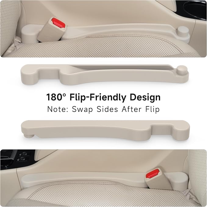 Givifive Car Seat Gap Filler Organizer 2Pack Soft Foam 3IN1 Multifunctional | Seat Side Gap Filler Strip with Slot & Hook Universal Fit Car SUV Truck Fill The Gap Between Seat & Console (Standard Ivory) - Image 6