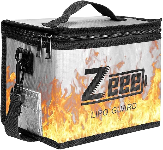 Zeee Fireproof Explosionproof Lipo Bag Battery Storage(8.46 x 6.5 x 5.71in) | Large Capacity Guard Pouch for Lipo Charge & Storage - Image 7