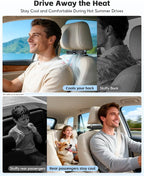 Rechargeable Car Seatback Fan with Aromatherapy, 5-Speed LED Display | Detachable portable design with hidden stand, safe cooling for kids, fits headrest posts spaced 4.7–7.4 inch - Image 7