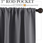 RYB HOME Short Blackout Curtains for Bedroom, Room Darkening Insulated | Rod Pocket, Summer Heat Light UV Blocking, Energy Saving, Drapes for Nursery, W34 x L45, Grey, 2 Panels - Image 2