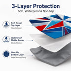 Car Seat Towel Cover for Front Seat, 1Pc Sweat Absorbent Car Seat Protector with Non-Slip Backing, Waterproof Towel Car Seat Cover for Runners, Gym, Swimming, Beach, Pets, Patchwork Flag - Image 3