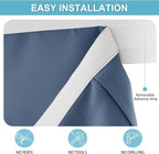 RYB HOME Front Door Window Covering Tie Up Small Sidelight Curtain Blackout | No Drill, Privacy Office Classroom Door Window Shade, Adhesive Rv Travel Curtains Portable,W12 x L40, Stone Blue, 1 Panel - Image 4