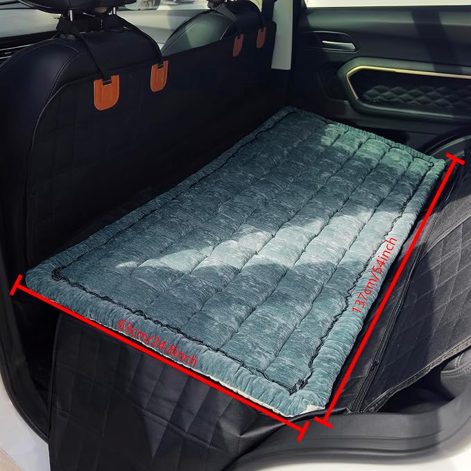 Dog Bed for Car Back Seat, Non-Slip Backseat Pet Mat for Trucks & SUVs | Plaid Flannel, Quilted PP Cotton Filling, Non-Slip Backing, Machine Washable, Fits Backseat Extenders, Trucks & SUVs - Image 3