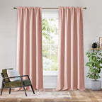 RYB HOME Bedroom Blackout Curtains 80 inches Long, 100% Blackout | Thermal Insulated, Noise Reducing, Curtains for Living Room Nursury, For Sleep, W34 x L80, Biscotti Beige by RYBHOME