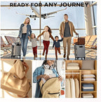 OlarHike 2 Set Compression Packing Cubes for Travel Essentials,Compressible Expandable Space Saver Bags for Organizing Clothes,Luggage Suitcase Garment Bags with Over 1000 pcs Mesh Holes(Beige) - Image 8