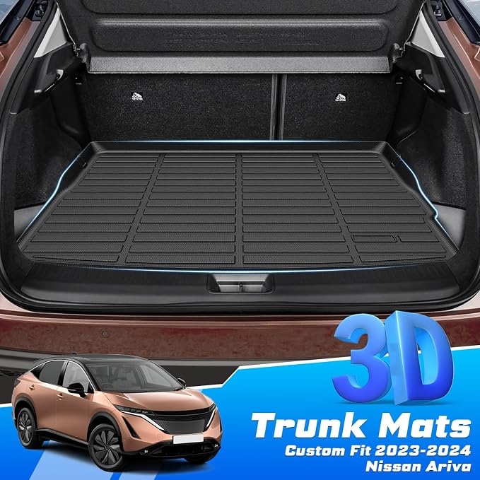 Sunsdrew Trunk Cargo Liner for 2023-2026 Nissan Ariya Accessoreis, Rear Trunk Mat Cargo Mat All Weather Protection TPE Rubber Raised Edge - Image 2