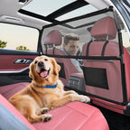Dog Barrier for SUV, 50" Dog Car Barrier Behind Front Seat, Escape-Proof Back Seat Divider & Cargo Area Gate, Durable Dog Net for Car, Safety Mesh Pet Restraint by ROUWINNE