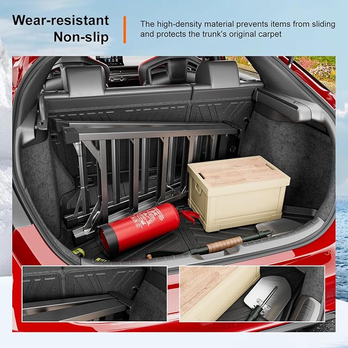 powoq Cargo Mat & Backrest Mat Compatible with 22-26 Honda Civic Hatchback | Cargo Liner & Back Seat Protector TPE All Weather Replacement for 2022-2026 Honda Civic Accessories (Trunk Mat+Backrest Mats) - Image 4