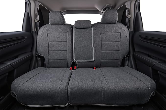 coverdream Car Seat Covers for 2024-2026 Hyundai Santa Fe,7 Seats Full Set | For 2024-2026 SE, SEL, XRT& Hybrid SEL, 2nd-Row 40/60 Split Seats W/Armrest, Polyester (Gray) - Image 3