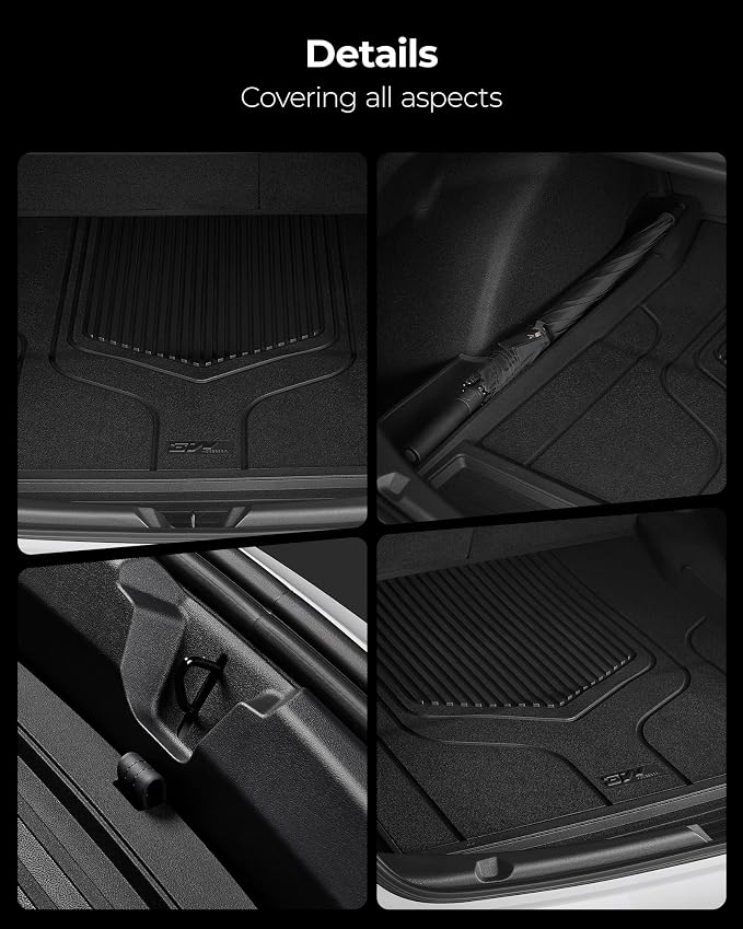 3W Floor Mats and Trunk Mat for Tesla Model 3 2021-2023 | Full Set All-Weather TPE Floor Liner, Custom Fit Model 3 Accessories, Black, Over 10 Years Lifespan - Image 9
