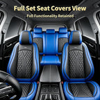 for GMC Terrain 2010-2025 2026 Car Seat Covers, Full Set, Blue | Luxury Full Coverage Leather Seat Protectors, Waterproof Breathable, Non-Slip, Easy to Install, Airbag Compatible, All-Season - Image 3