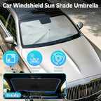 [2026 Upgrade] Windshield Sun Shade Umbrella, Foldable Car Front Window Sunshade with Titanium Coating, UV Rays Blocker & Heat Shield, Keep Vehicle Cool for Car SUV Truck RV Camper Sedan (51in x 31in) - Image 2