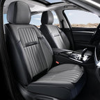 Coverado Car Seat Covers Front Seats, Seat Covers for Cars, Car Seat Protector, 2-Pack Car Seat Cushion Nappa Leather, Waterproof Seat Covers Carseat Cover Universal Fit for Most Cars(Black&Gray) by COVERADOAUTO