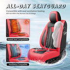 Fit Avalon Premium Leather Car Seat Covers for Toyota Avalon 2001-2021 2022 - Waterproof，Breathable，All-Weather Seat Cushion Protecto & Airbag Compatible, Full Set Red&Black - Image 4