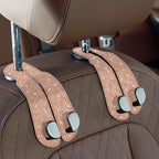CoBak Purse Hook for Car - Universal Premium Stitched Leather and Aluminum-Magnesium Alloy Double Car Seat Back Storage Hook for Purses, Handbags, Bags (2 Pack),Glitter Rose by PopulartabletcasebrandWegivepeoplethebestdesignofprotectingvariouselectronicdevices
