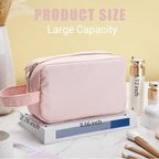 Kacctyen Insulated Makeup Bag for Car Women Cosmetics Bag Heat-resistant Travel Makeup Organizer Waterproof Skincare Case from Melting Freezing Winter Valentines Gift for Women(Medium,Portable,Pink) - Image 2