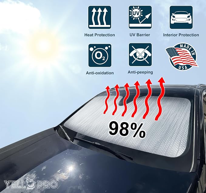 YelloPro Auto Custom Fit Reflective Front Windshield Sunshade Sun Shade for 2023 2024 2025 2026 Lexus RX SUV, UV Reflector Sun Visor Protector Blocks Accessories - Image 2