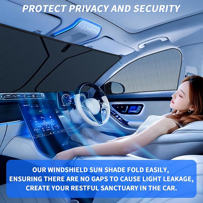 Compass Windshield Sun Shade for Jeep Compass 2017-2024 Blocks UV Rays Accessories,1:1 Custom Foldable Thickened Wear-Resistant Front Window Sunshade Visor,Keeps Your Car Cooler - Image 8