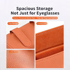 Magnetic Car Sunglasses Holder - Beige Nappa Visor Glasses Case | One-Handed Eyeglass Clip for Large Frames heat-resistant storage for aviators & cards,damage-free,vanity mirror friendly - Image 5
