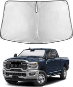 EcoNour Windshield Sunshade Compatible for Dodge Ram 1500 2019-2025 2026 | CrewCab, MegaCab Pickup,2Dr RegularCab,4Dr QuadCab Sun Visor for Front Windshield, UV Blocker & Protector, Car Accessories by EcoNour