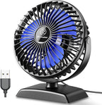 JZCreater USB Desk Fan, 360 Rotation Personal Cooling Fan with 3 Speeds, Quiet, Small, USB Powered for Home, Office, Bedroom, Car, Travel, Black - Image 7