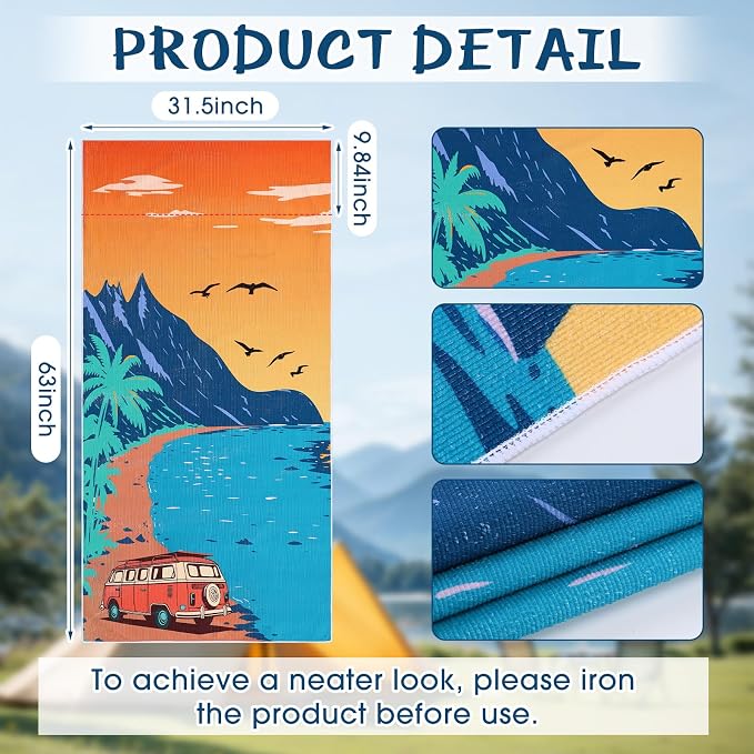 Hahafelt 2 Pack Car Seat Towel Covers Athletic Running Towel Performance Microfiber Post Workout Sweat Washable Cover Non Slip for Seat Outdoor Sport (Beach Camping) - Image 2