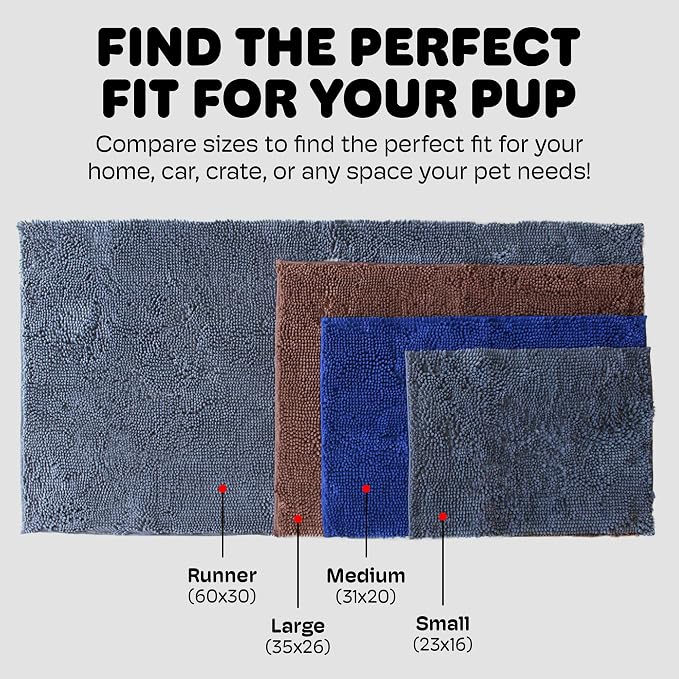 Dog Gone Smart Dirty Dog Doormat Runner - Super Absorbent Polyamide Rug Pulls in Moisture & Dirt - Fast Drying for Clean Floors, Non-Slip, Machine Washable Mat for Muddy Paws - Brown, 60 x 30 Inches - Image 5