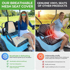 10L0L Golf Cart Seat Covers for Yamaha EZGO Club Car Seat Towel Cushion | Breathable Mesh All-Season Front/Rear Seat Blanket, UV Resistant, Cool Comfort, Machine Washable, Easy On, Great Golf Gift - Image 4