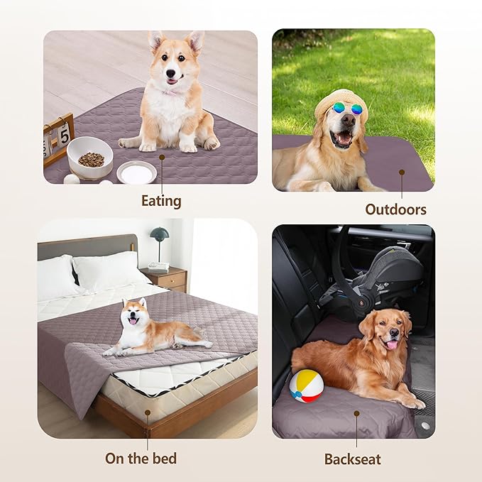 gogobunny 100% Double Sided Waterproof Dog Blanket Soft Pet Bed Cover Reversible Protect Furniture Couch Sofa Car for Puppy Large Dog Cat (Dark Sea Fog/Light Sea Fog, 82x120 Inch (Pack of 1)) - Image 9