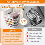 YQBRAO Clear Hard Shell Organizer Set, 2-Pack, White | Two medium rigid PET organizers for beauty, travel, office supplies and everyday organization - Image 2