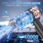 KMM Handheld Car Vacuum Cleaner, 10000PA Hand Held Vacuum & Air Duster | Strong Suction, Cordless, 120W High Power, Portable, Multi-Nozzles & LED Light, for Home, Car, Office - Image 2
