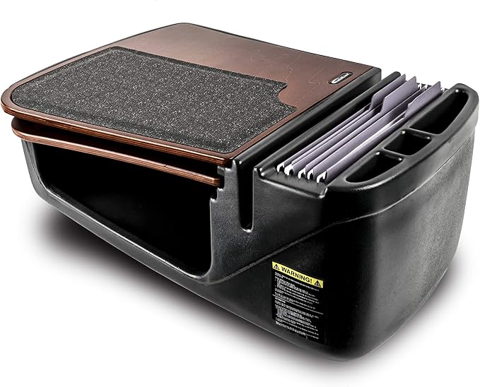 AutoExec GripMaster Car Desk for Your Vehicle Workstation and Mobile Office, Mahogany with 400 watt Power Inverter by AutoExec