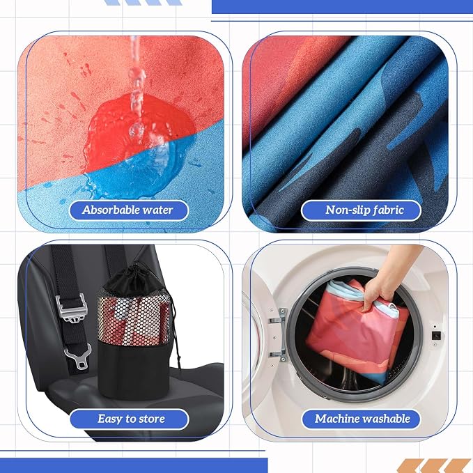Hahafelt 1 Pack Car Seat Towel Cover with Storage Bag, Grand Canyon Style | 63 x 32 in Car Towel Seat Cover Non Slip Waterproof, Gym Workout Swimming Running, Machine Washable Sweat Absorbent Protector - Image 4