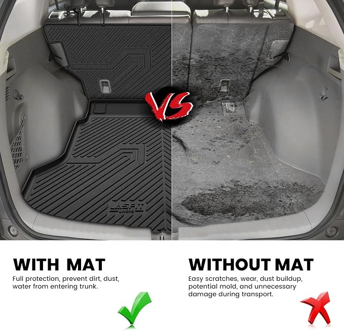LASFIT Cargo Mat with Backrest Mat for Honda CRV 2012-2016 | Custom Fit Trunk Mat, Waterproof All Weather, Kid & Pet Friendly, Easy Clean for Family Use, Black - Image 4