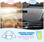 Carbella Cinnamoroll Car Windshield Sun Shade, Official Sanrio Accordion Style Sunshade for Car Window, Cute Kawaii Car Sun Shade Windshield, Cinnamoroll Car Accessories for Women (Lemon Chill) - Image 4