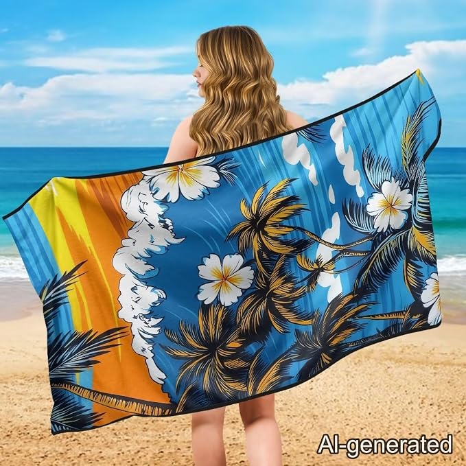 Car Towel Seat Cover Palm Tree Car Seat Cover Protector Breathable Comfortable Cars Interior Accessories for Cars, Trucks, Sedans, Vans, SUVs - Image 4