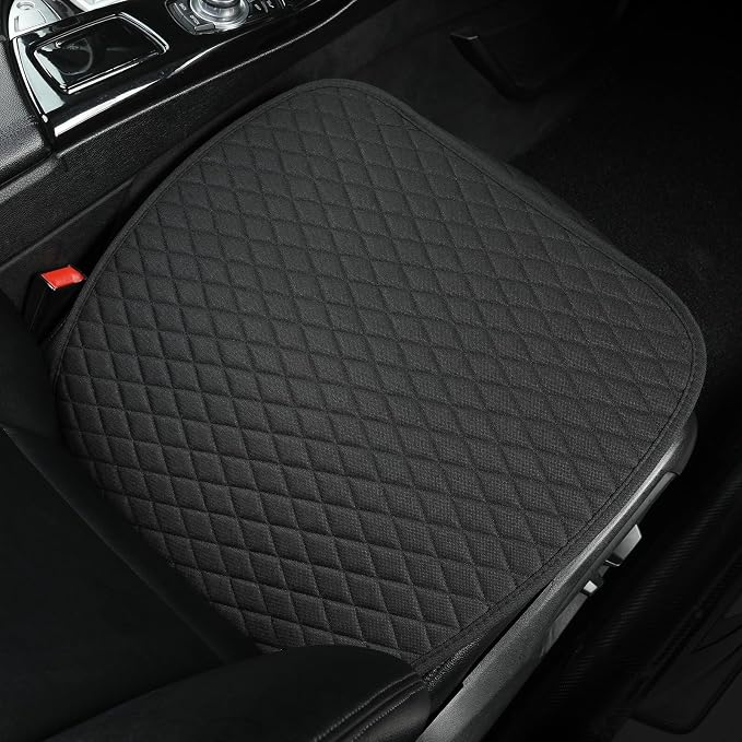 West Llama Linen Car Seat Covers,Bottom Seat Covers for Cars Include 1 Piece Front Driver Seat Pad Mat Universal Fits 90% Vehicles,SUVs,Cars,Sedans(1Piece-Black) - Image 2