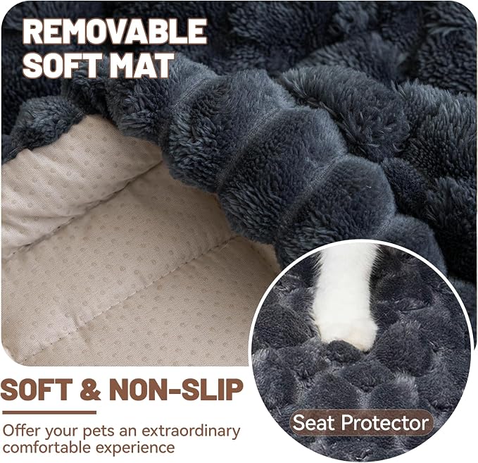 Dog Car Seat Waterproof Bed Cover Back Seat Grey 23.6”x51” | Nonslip Soft Comfortabl Pet Bed Mat Car Blanket for Travel Backseat Extender Seat Covers Dog Bed for Cars Trucks and SUVs - Image 5