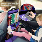 LUCMO Car Backseat Organizer with Touch Screen Tablet Holder, Dark Purple | 2 Pcs,9 Storage Pockets,Clear Tablet Holder,Protectors Kick Mats,Travel Accessories,Seat Cover,Road Trip Essentials - Image 3
