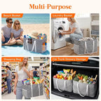 Lifewit Extra Large Tote Bag, Reusable Grocery Bags with Metal Wire Frame and Handles - Image 5