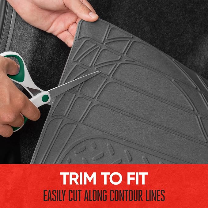 MotorTrend FlexTough SUV Cargo Liner & Car Trunk Mat - Universal Trim-To-Fit All Weather Cargo Mats for Back of SUV - SUV Trunk Mat & Trunk Liner Floor Mat Cargo Cover - Trunk Cover 47.5"in x 32.2"in - Image 4