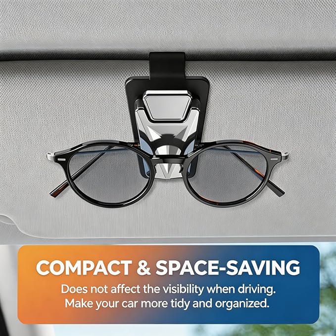 Dsycar 2 Pack Car Sunglasses Holder, Metal Car Visor Sunglasses Clip | One-Handed-Operation Easy Access Storage for Driving,Car Sun Visor Sunglasses Clip Anti-Scratch Car Sun Visor Accessories - Image 2