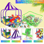 6 Colors Large Toy Storage Bags with Labels, Reusable Clear PVC Board Game Storage, Travel Waterproof Organizer Bags with Zipper for Building Blocks, Puzzle, Kids Books(3 large & 3 Widen X-Large) - Image 3