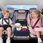 Backseat Organizer for Kids & Adults – Car Seat Cooler Warmer with 2-in-1 Writing Tray, Cup Holders & 11 Storage Compartments | Road Trip Car Organizer for Front & Back Seat (Black) (Navy Blue) - Image 2