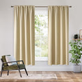 RYB HOME Bedroom Blackout Curtains 63 inches Long, 100% Blackout | Thermal Insulated, Noise Reducing, Curtains for Living Room Nursury, For Sleep, W42 x L63, Biscotti Beige by RYBHOME