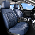 Coverado Car Seat Covers, Front Seat Cover, 2 Pack Luxury Faux Leather Seat Covers for Cars, Waterproof Car Seat Protector, Blue Car Seat Cover, Universal Car Seat Protectors Fit for Most Cars by COVERADOAUTO