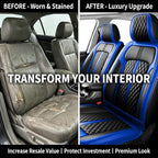 Fit Renegade Seat Covers Custom Fit for Jeep Renegade 2015-2023, Full Set | Premium Leather Full Coverage Protectors, Waterproof, Breathable, Scratch Resistant, Easy Wipe, Airbag Compatible, Black+Blue - Image 4